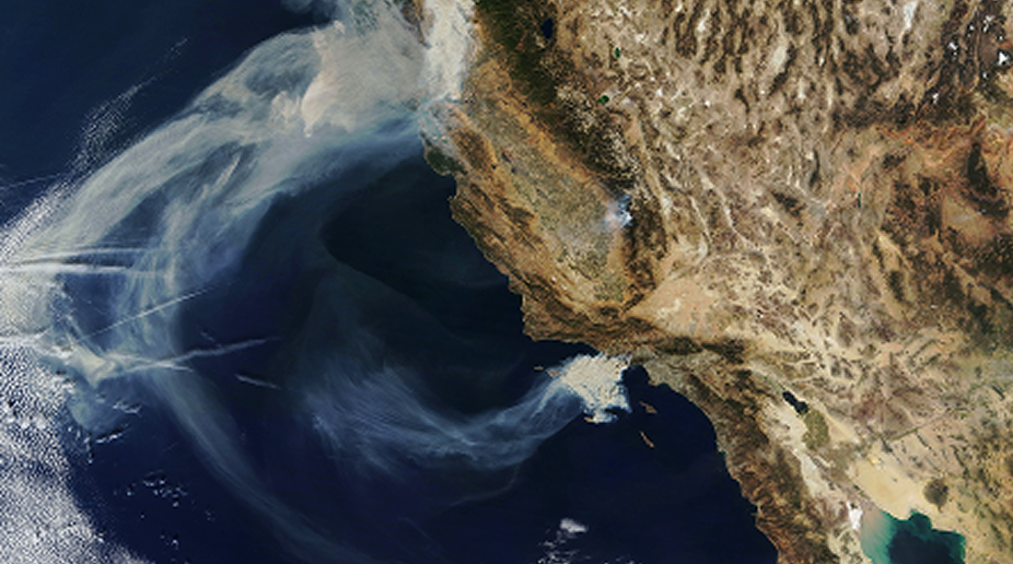 California seen from a satellite view